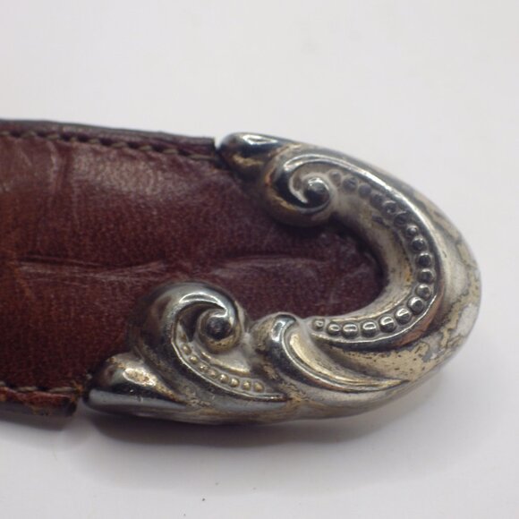 Vintage Brighton Leather Belt/ Ornate Silver Buckle/ 24507/ Medium - Picture 5 of 8